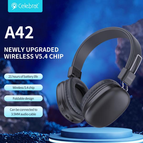 Celebrat A42 Foldable Bluetooth Wireless Headphones
