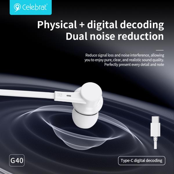 Celebrat G40 Type-C Wired Earphones