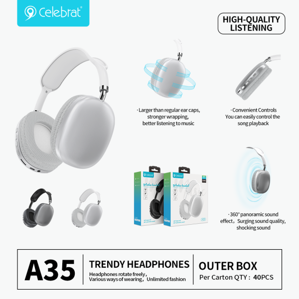 Celebrat A35 Bluetooth Wireless Headphones