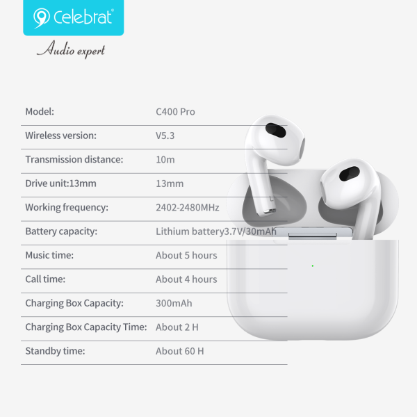 Celebrat C400-Pro TWS Wireless Earbuds