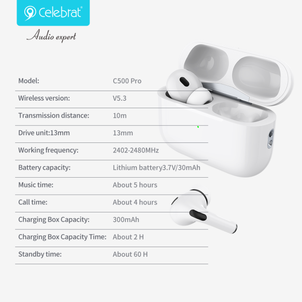 Celebrat C500 Pro TWS Wireless Earbuds
