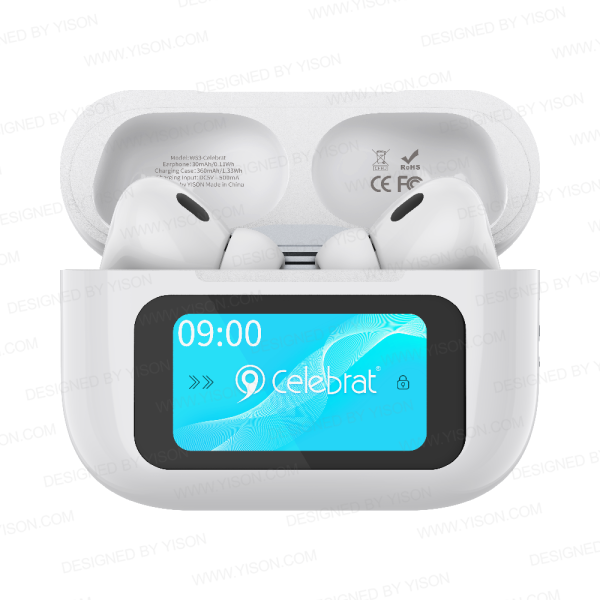 Celebrat W63 ANC TWS Earbuds with Smart Touch Screen
