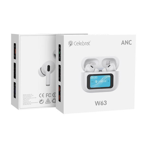 Celebrat W63 ANC TWS Earbuds with Smart Touch Screen
