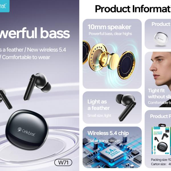 Celebrat W71 TWS Wireless Earbuds
