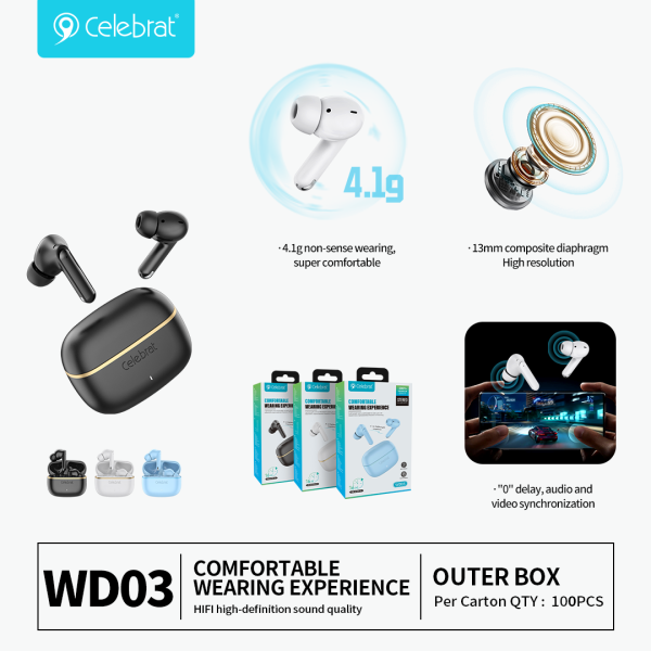 Celebrat WD03 TWS Wireless Earbuds